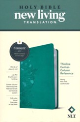 NLT Thinline Center-Column Reference  Bible, Filament-Enabled Edition--soft leather-look, peony rich teal