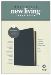NLT Thinline Center-Column Reference Bible, Filament-Enabled Edition--genuine leather, black
