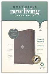 NLT Compact Bible, Filament-Enabled Edition, Giant Print--soft leather-look, woven cross gray (indexed) with  zipper