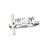Peace, Sterling Silver Words of Life Ring, Size 10