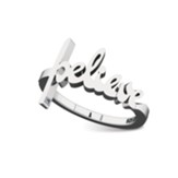 Believe, Sterling Silver Words of Life Ring, Size 9