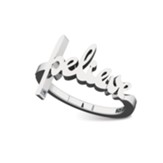 Believe, Sterling Silver Words of Life Ring, Size 10