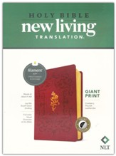 NLT Giant Print Bible, Filament-Enabled Edition (LeatherLike, Cranberry Flourish, Indexed, Red Letter)