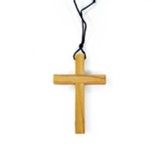 Cross Olive Wood Necklace