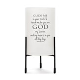 Guide Me in Your Truth Glass Hurricane Candle Holder, White