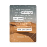 In All Things God Works, Romans 8:28 Bible Verse Fridge Magnet