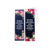 She Opens Her Mouth, Proverbs 31:26, Woven Fabric Bookmark