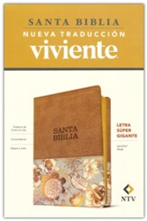 NTV Santa Biblia, letra súper gigante--soft leather-look, beige