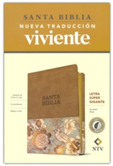 NTV Santa Biblia, letra sper gigante--soft leather-look, beige (indexed)