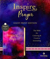 Inspire PRAYER Bible Giant Print NLT, Filament-Enabled Edition (LeatherLike, Purple): The Bible for Coloring & Creative Journaling