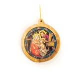 Holy Family Found Olive Wood Ornament