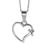 Open Heart Cross Necklace