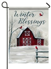 Winter Blessings Barn, Small Flag