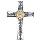 Metal Cross With Flower