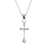 Bud Cross Silver Plated Necklace
