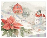 Poinsettia Village, Boxed Christmas Cards, Set of 18