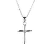 Nail Cross Silver Plated Necklace