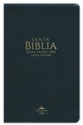 Reina Valera 1960, tamano manual, letra grande, imitacion piel negro con indice (Handy Size Bible, Large Print, Black, Indexed)