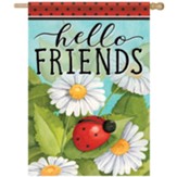 Ladybug And Daisies Flag, Large