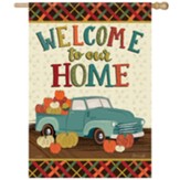 Welcome To Our Home, Vintage Autumn, Flag, Large