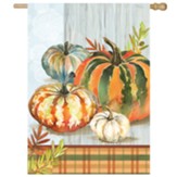 Thankful Trio, Pumpkins, Flag, Large