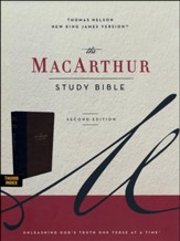 NKJV MacArthur Study Bible, Comfort  Print--soft leather-look, mahogany (indexed)