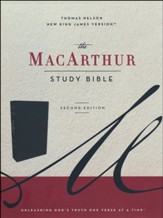 NKJV MacArthur Study Bible, Comfort Print--soft leather-look, black