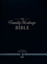 NLT Family Heritage Bible--genuine leather (indexed), black with gold Foil - Slightly Imperfect