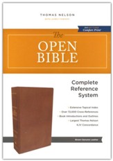The KJV Open Bible, Comfort Print--genuine leather, brown - Slightly Imperfect