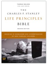 KJV Charles F. Stanley Life Principles Bible, Comfort Print--soft leather-look, black (indexed)