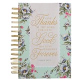 Give ThanksWirebound Journal, Cream Mint Floral