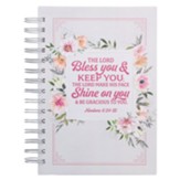 Bless You Wirebound Journal, Floral Stripes