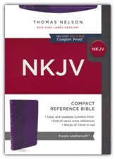 NKJV Compact Reference Bible, Comfort Print--soft leather-look, purple (red letter)