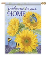 Welcome To Our Home, Sunflowers, Large Flag