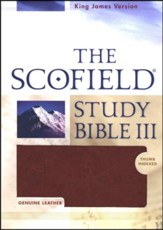 KJV Scofield Study Bible Genuine Leather, Burgundy   with Thumb-Index