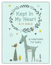 Kept in My Heart KJV Bible (boy cover): A Keepsake for Baby, Paper over boards