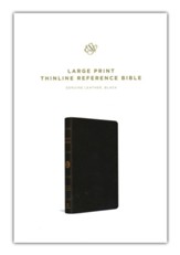 ESV Large Print Thinline Reference Bible, Genuine Leather, Black