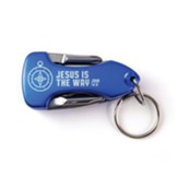 Jesus Is the Way, John 14:6, 5-in-1 Multi-Tool with LED Light & Keychain, Blue