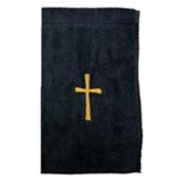 Cross Pastor Towel, Microfiber, Black
