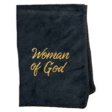 Woman of God Pastor Towel. Microfiber, Black