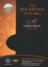 NASB MacArthur Study Bible Large Print Black Bonded Thumb-Indexed