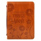 Set Your Mind on Things Above Bible Cover, Leather-Like Tan, Large