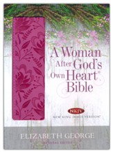 A Woman After God's Own Heart Bible, NKJV Deep Rose Soft leather-look