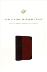 ESV Reference Bible--soft leather-look, brown/cordovan, portfolio design