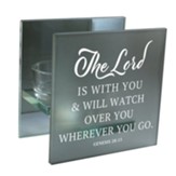 The Lord Is With You, Frosted Tealight Holder, Grey