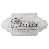 Blessed Is The One Who Trusts In The Lord Ceramic Tile, White