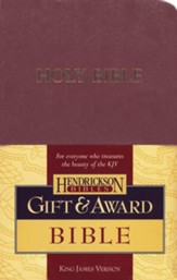 KJV Gift & Award Bible, Imitation leather, Burgundy  , Hendrickson Publishers