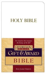 KJV Gift & Award Bible, Imitation leather, White  , Hendrickson Publishers