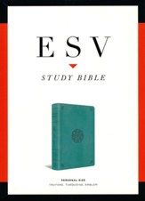 ESV Study Bible, Personal Size (TruTone Imitation Leather, Turquoise with Emblem Design) - Imperfectly Imprinted Bibles