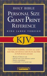 KJV Personal Size Giant Print  Reference Bible, bonded  leather, black